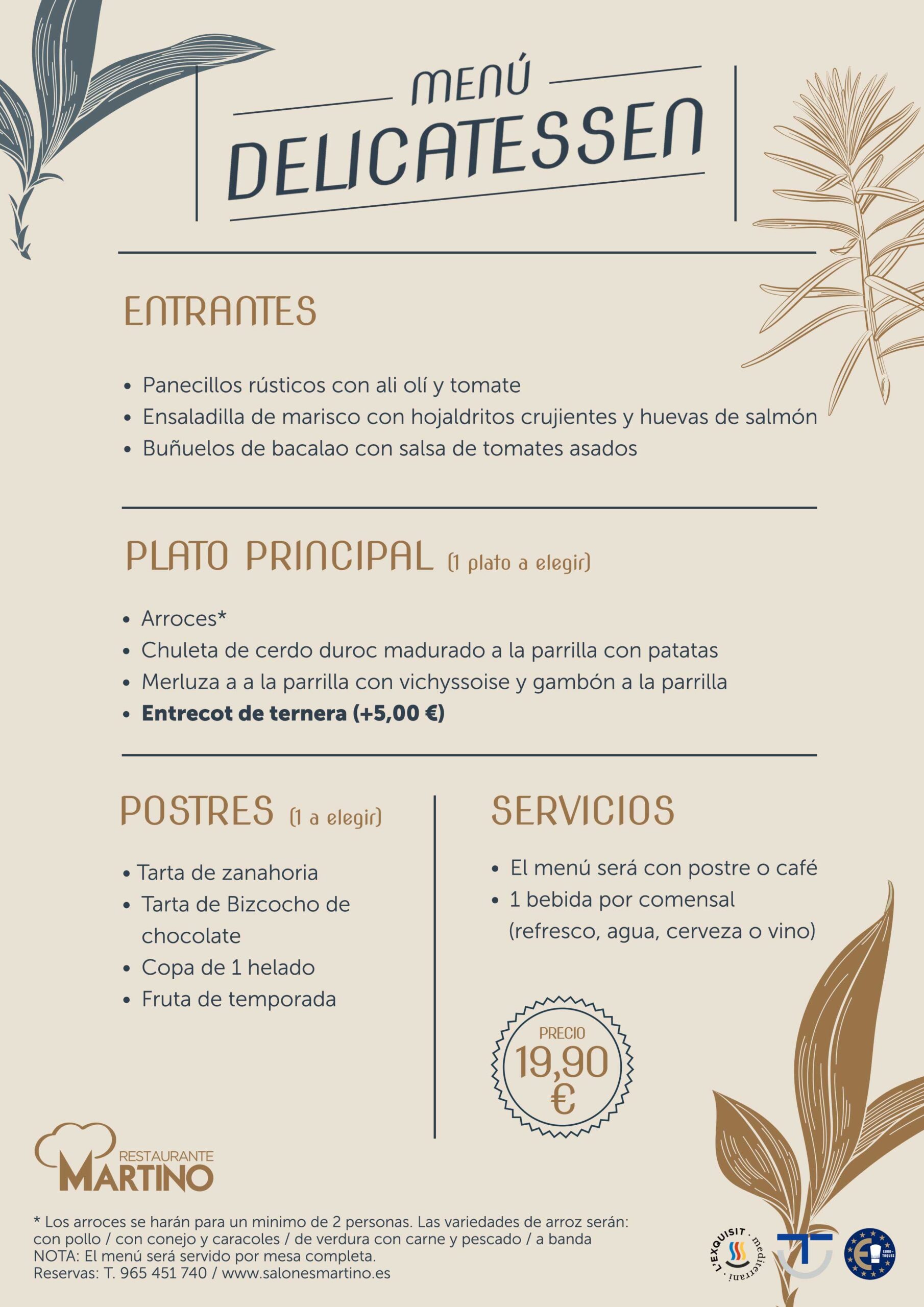 menu delicatessen 2 diciembre 2024